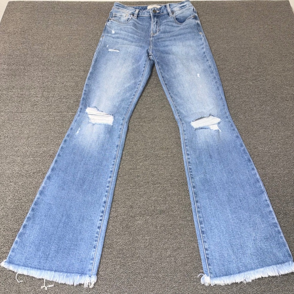 Hidden Jeans Los Angeles Distressed Flare Jeans Medium Wash Size 26 Western Boho